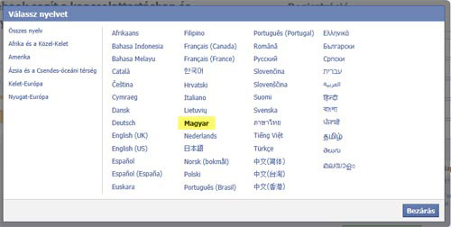Facebook magyarul