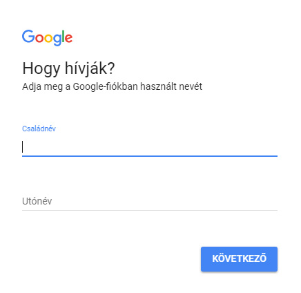 Google felhasználónév segítség