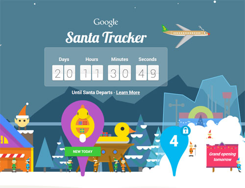 Google Santa Tracker visszaszámláló