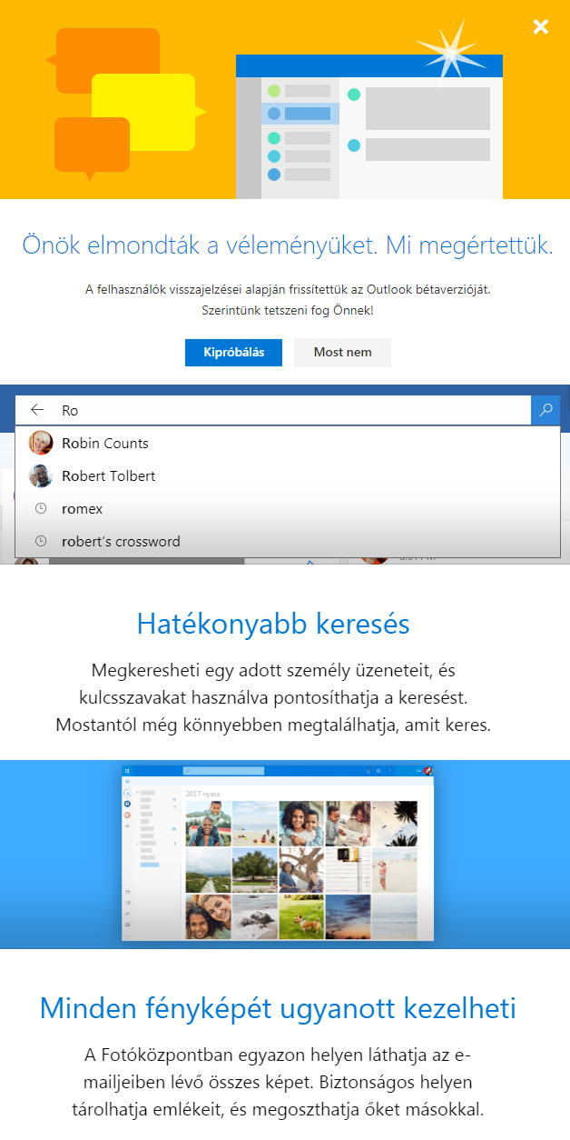 Itt az új Outlook.com 2018