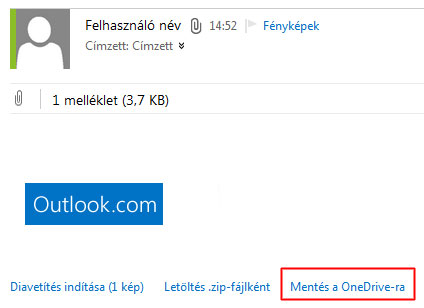 Outlook.com csatolmány mentése OneDrive-ra