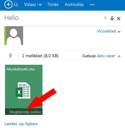 Outlook Office alkalmazás