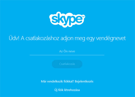 Skype vendég beszélgetés csatlakozás