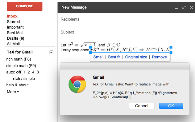 Tex - Gmail kiegészítő