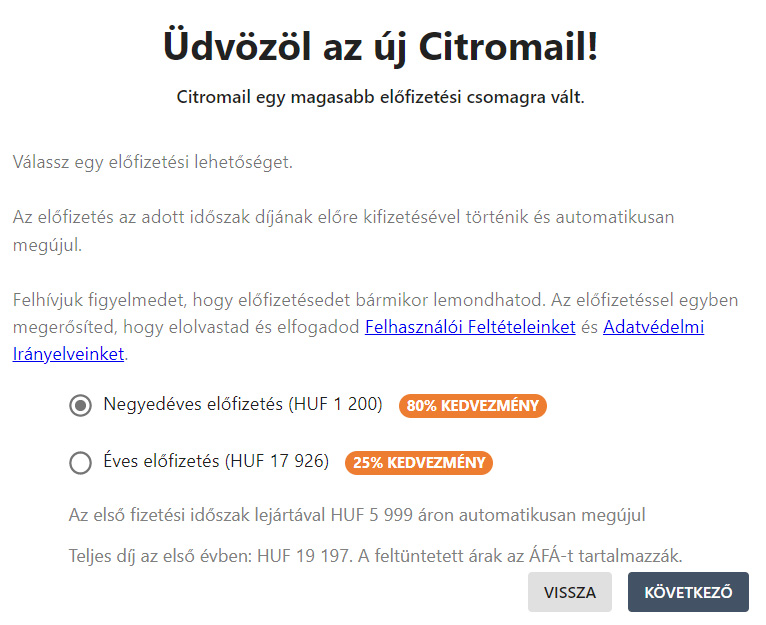 Fizet s Citromail Bel p s