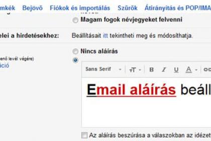 Email aláírás Gmail