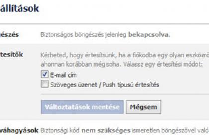 Facebook Bejelentkezési értesítő