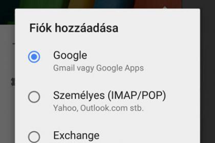 Gmail applikáció egyszerre több fiók kezelése