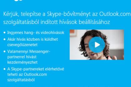 Skype integrálása az Outlook.com
